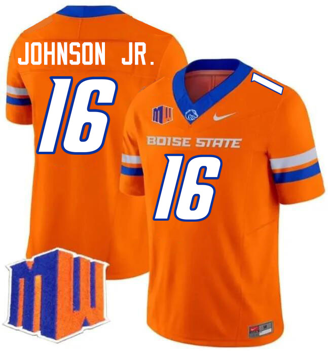 Franklyn Johnson Jr. Jersey, Boise State Broncos College Football Jersey College Uniforms-Orange  Franklyn Johnson Jr. Jersey, Boise State Broncos College Football Jersey College Uniforms-Orange